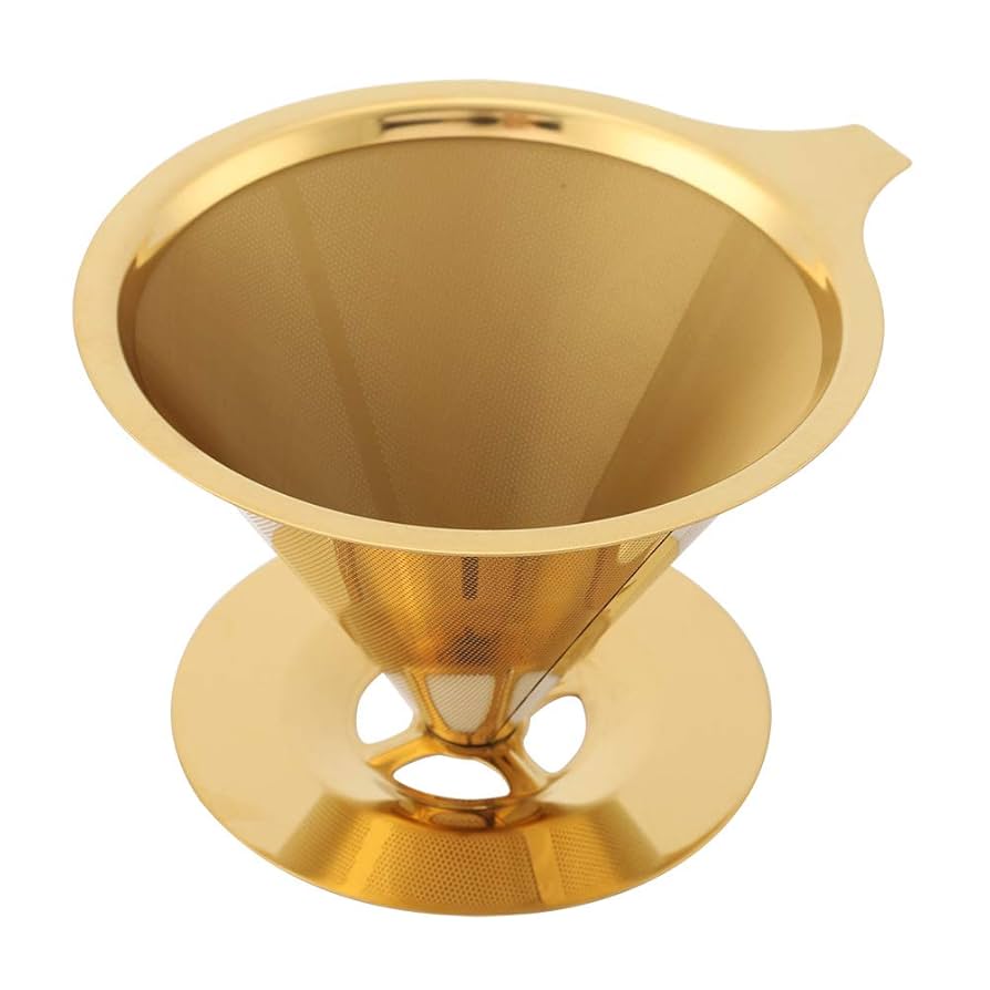 THEDRIPPER BOX DAMNGOOD!! × NATURE TONES Double Wall Titanium Gold Pour over Coffee Dripper Filter
