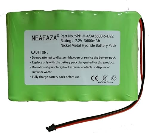 NEAFAZA 6PH-H-43A3600-S-D22 Batería Ni-MH de 7.2 V 3600 mAh compatible con DSC IMPASSA SCW9057 SCW9055 ADT SCW9057G-433 sistema de seguridad