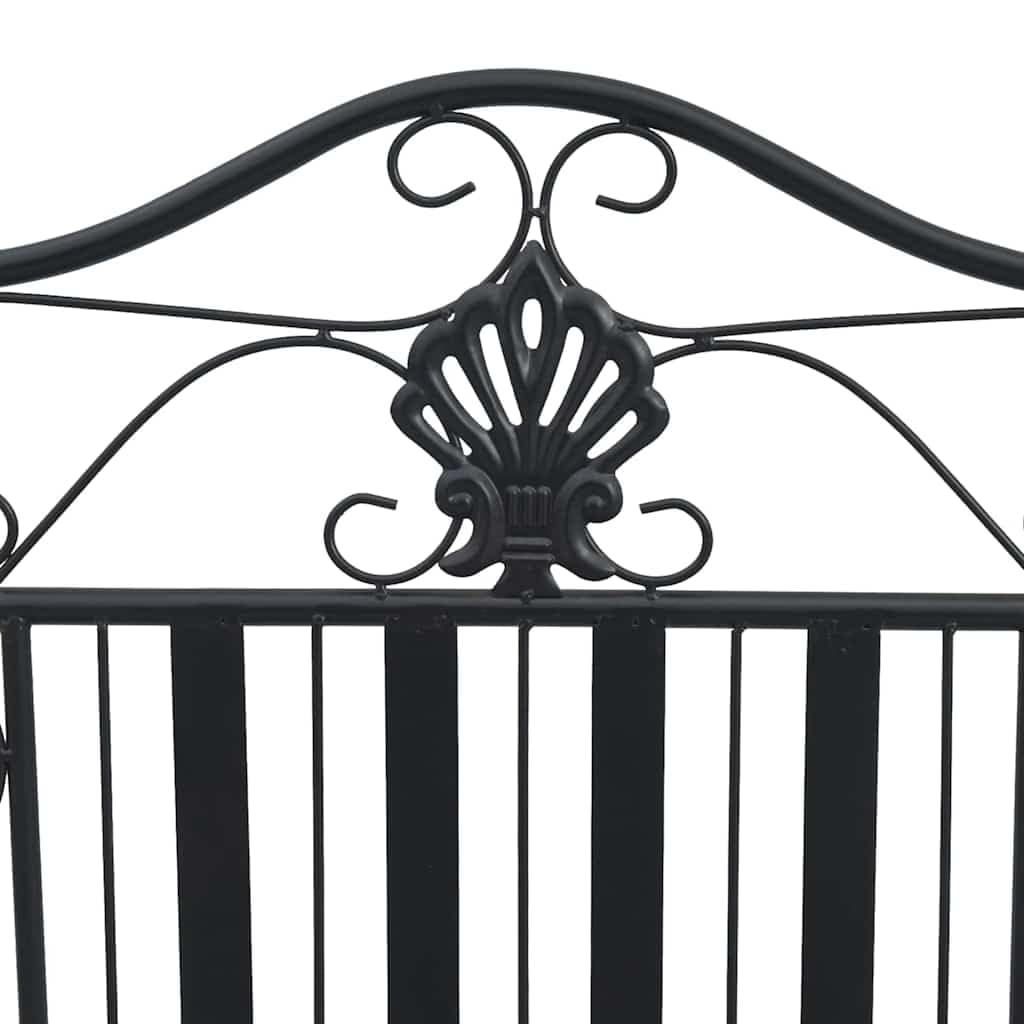 Panchina da Giardino in Acciaio Nero, Seduta Esterno 103cm | Elegante seduta a due posti ideale per arredare balcone, terrazzo o portico con una struttura in metallo robusto.