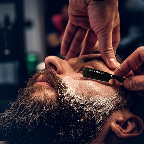 ANYMALE® Black Edition - Klassisches Rasiermesser + 10 ASTRA Wechselklingen | Herren Set mit Reise-Etui | Bartmesser für Anfänger & Barber - Image 6