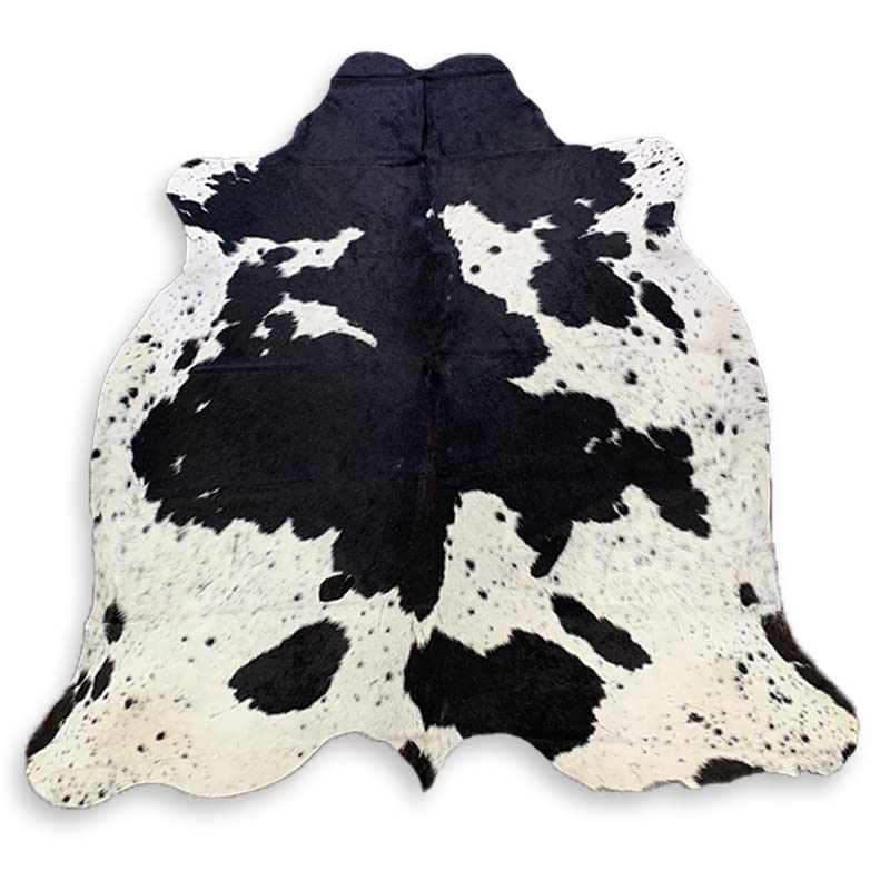 GONDWANA Premium Cowhide Rug 210 x 190 CM, Durable and Large Size Cowhide Rugs, Suitable for Bedroom Living Room Office Western Decor, BLACK AND WHITE
