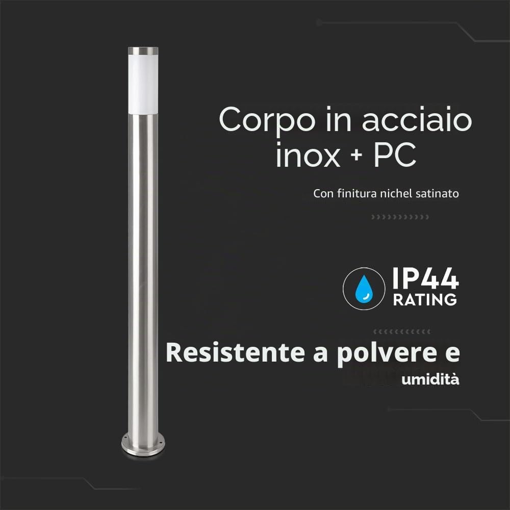 V-TAC PALETTO DA ALLUMINIO 110CM IP44 E27 VT-838 8962