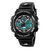 Dayllon Kids Digital Watch LED Outdoor Sports 50M Waterproof Watches Boys Children's Analog Quartz W