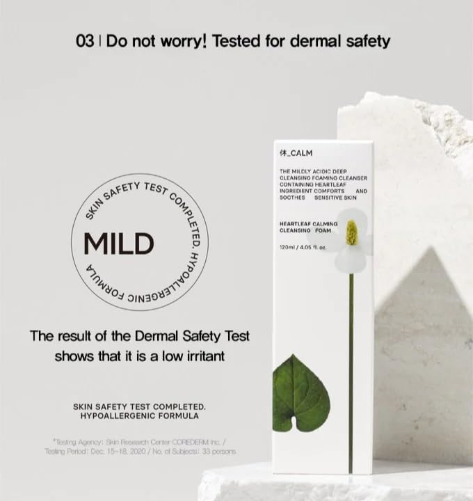 Heartleaf Calming Cleansing Foam - Korean Skincare Face Wash for Sensitive Skin, Makeup Remover & Hydrating Cleanser with Centella & Bamboo Extracts - Hypoallergenic & EWG Green Ingredients, 120ml - Image 6