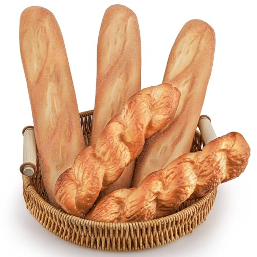 Yatinkim 5pcs Fake Bread Set Artificial French Bread Baguette Fake Food