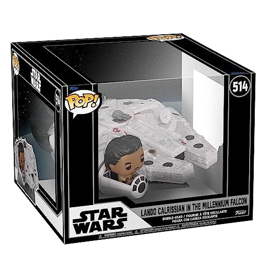 Funko Pop! Ride Super Deluxe: Star Wars - Lando Calrissian in The Millenium Falcon (Shared Galactic Convention, Amazon Exclusive), Multicolor