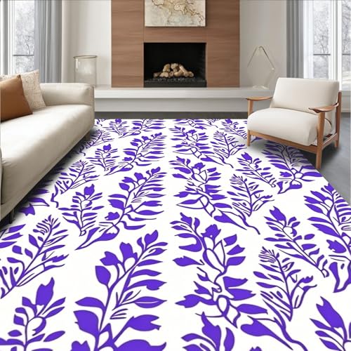 Design&I Flatwoven Area Rug 4x6 ft, Botanical Leaf Forest with