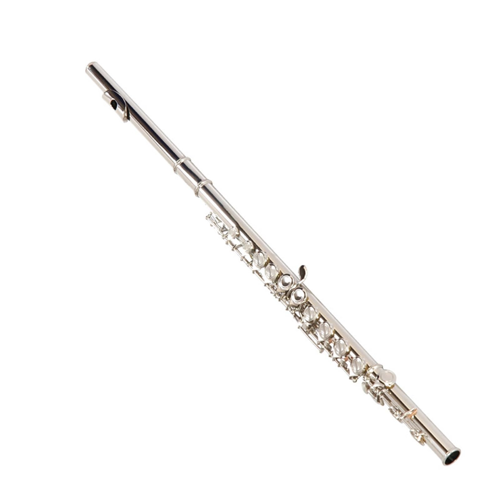 Flet 16-otworowy Klawisz E C Niklowany Flet Z Zamkniętym Otworem C Ogon Z Miedzianym Fletem Instrument Do Nauki Gry(A)