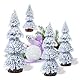 Qixuer 4 Stück Mini Weihnachtsbaum, Kleiner Weihnachtsbaum Künstlich Weihnachtsbaum Weiß Turmförmiger Weihnachtsbaum Klein Geschmückt Dekoration für Weihnachten Deko