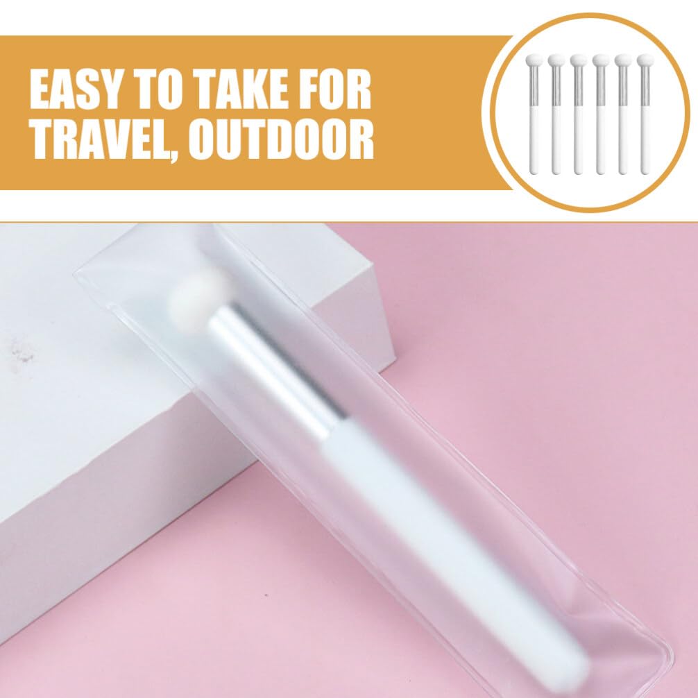 minkissy Professional Makeup Concealer Brush 6pcs Set Mushroom Sponge Wood Handle Ideal for Travel