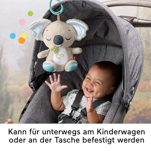 Fisher-Price Baby-Spielzeug für unterwegs Koala-Spieluhr, Plüsch-Spieluhr mit weißem Rauschen und Musik für Neugeborene ab einem Alter von 0 Monaten, JBD65