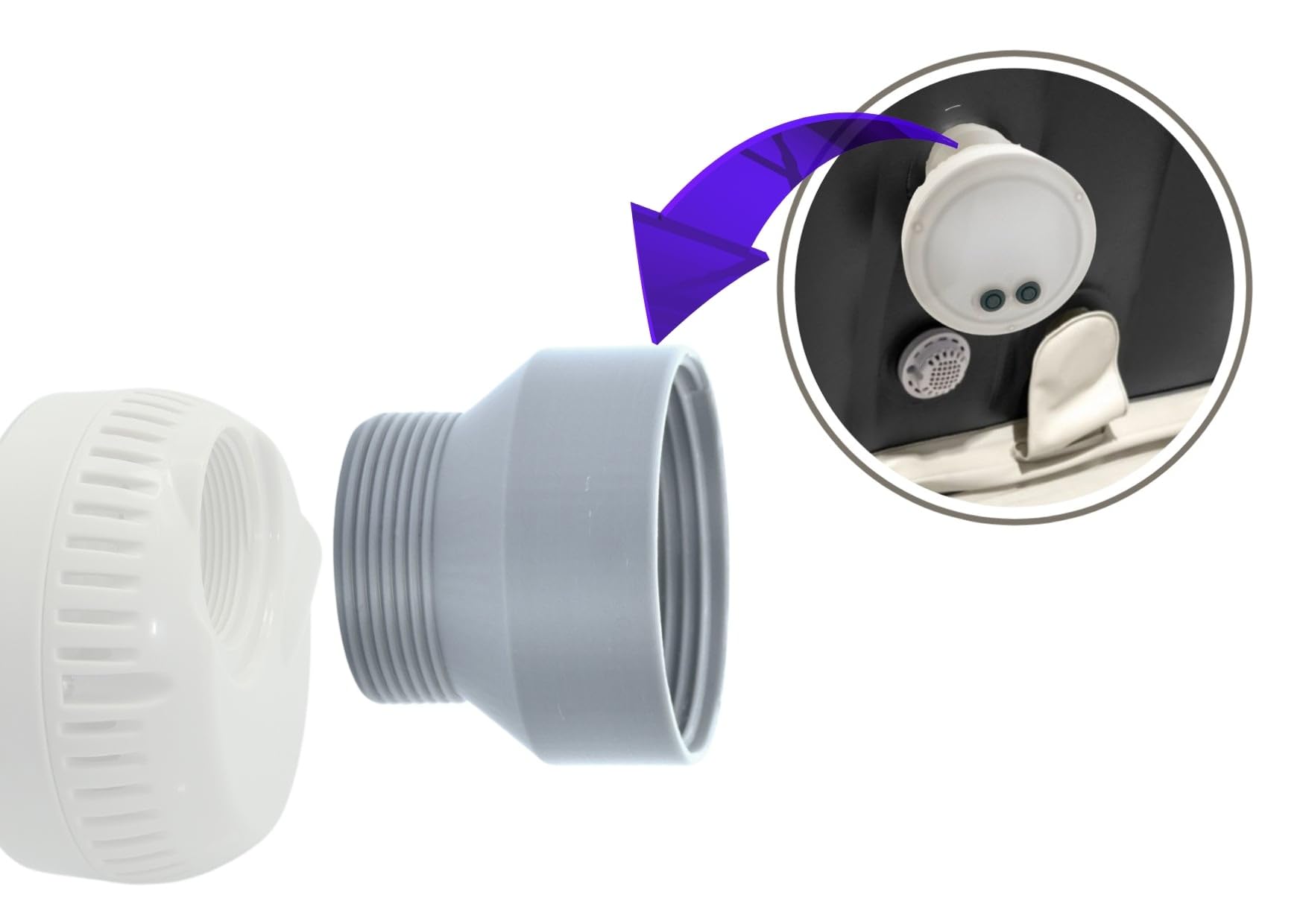 ME&SG Adaptador de luz LED de alta calidad compatible con Intex Wave Spa Canadian Spa Grand Rapids jacuzzis inflables portátiles accesorios de iluminación subacuática (LED no incluido)