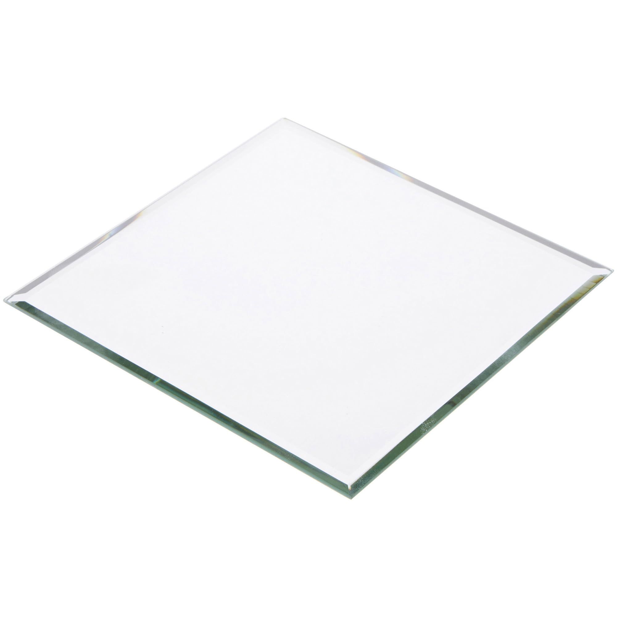 6" Square, 3mm Thick Beveled Glass Mirror