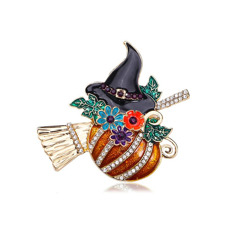 Image of Christmas Brooch Pins Crystal Christmas Tree Snowflake Jingle Bell Reindeer Enamel Brooches Holiday Party Gift for Women