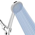 5-Setting High Pressure Handheld Shower Head Combo, NearMoon Multi-functions Powerful Spray Handheld Showerhead with Adjustable Angle Bracket (with 60? Stainless Steel Hose, Chrome)