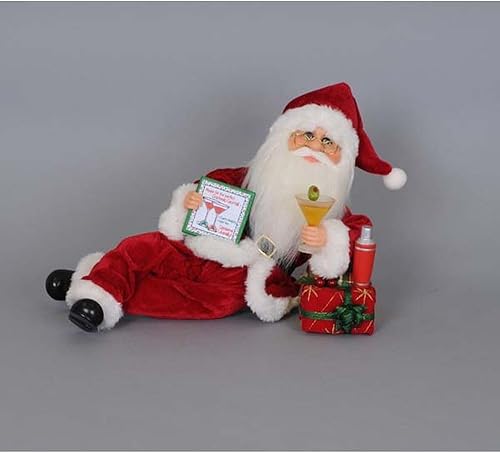 Karen Didion Originals Martini Mixer - Figura de Papá Noel, 12 pulgadas, hecha a mano, decoración navideña para el hogar y coleccionables