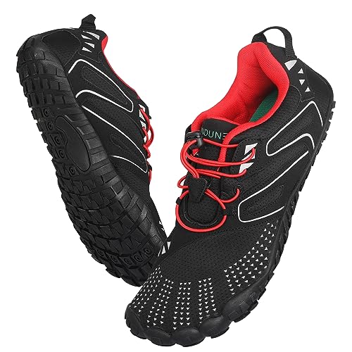 Image of ANDUNE Men's Barefoot & Minimalist Cross Training Shoes - All Terrain Red Dash | Wide Toe Box | Zero Drop Sole |