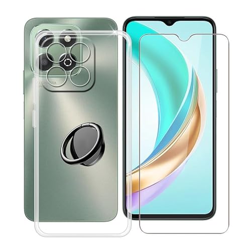 ZXLZKQ Cover per Honor X6b JDY-LX1 (6.56 ") + Pellicola Vetro Temperato, con Rotazione 360° Supporto Anello, Ultra Sottile Morbido TPU Antiurto Trasparente Custodia per Honor X6b JDY-LX1 ZXLZKQ Cover per Honor X6b JDY-LX1 (6.56 ") + Pellicola Vetro Temperato, con Rotazione 360° Supporto Anello, Ultra Sottile Morbido TPU Antiurto Trasparente Custodia per Honor X6b JDY-LX1