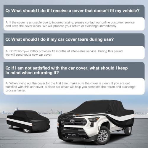Image of 10 Layers Truck Cover Waterproof All Weather Custom Fit Toyota Tacoma(1995-2026) Xtra /Access /Double Cab Short Bed, Outdoor Full Exterior Pickup Car Cover Sun Rain Snow Ice Protection. Black