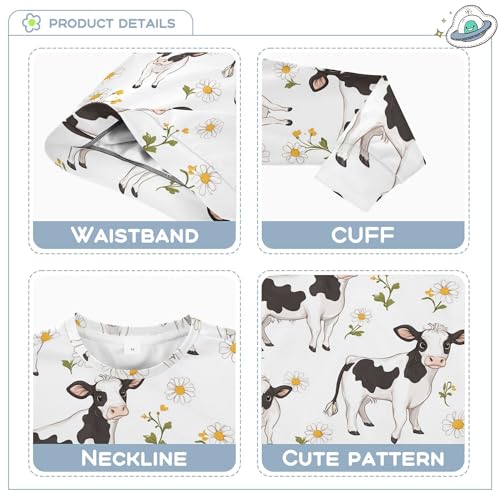 JUNZAN Cartoon Cute Cow White Little Boys Hoodie Sweatshirt Fleece Hoodie for Boys Camping 4T3