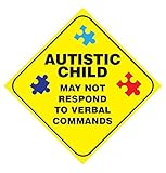 Autistic Child Emergency Warning DECAL / Sticker. 4.25 x 4.25 inches.