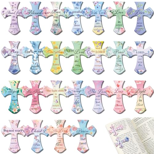 50Pack Magnetic Bookmarks Christian Bookmarks Bulk Cross Bible Bookmark for Reading Women Men Kids Teacher Book Lovers Gifts Religious Magnet Bookmark Clips Cute Personalized Book Markers (Flower)