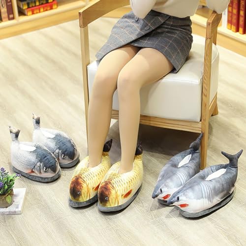Women's Warm & Fun Duck Fish Plush Slippers3
