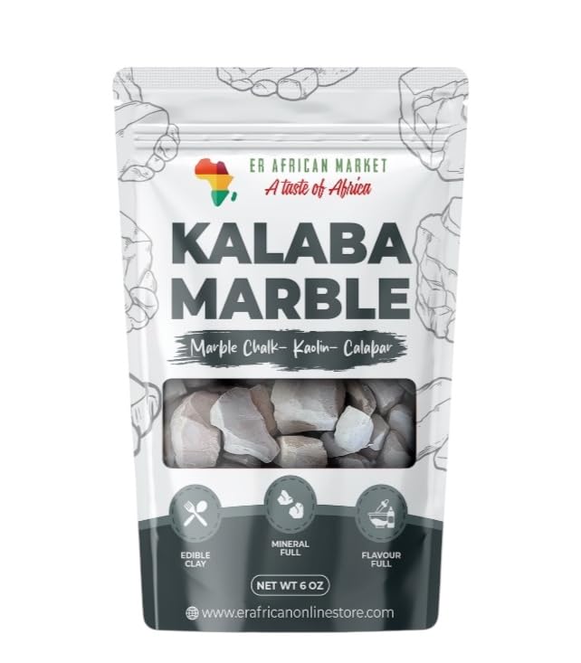Kalaba Marble, Edible Clay Kaolin Calabar, 6 oz, Mineral Rich Traditional African Chalk