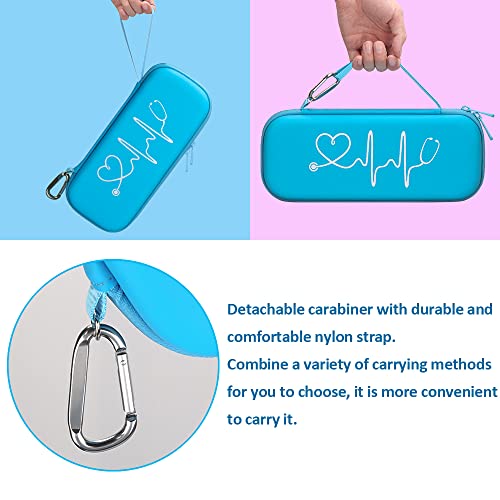 Image of BOVKE Stethoscope Case for 3M Littmann Classic III Monitoring /Lightweight II S.E /Cardiology IV Diagnostic /MDF Acoustica Stethoscopes, Mesh Pocket for Doctor & Nurse Accessories, Turquoise