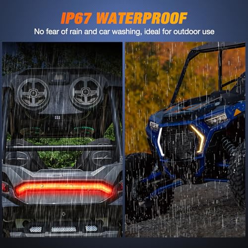 Image of Nilight Turn Signal Fang Lights Rear Center Tail Light Kit Assembly Compatible with Polaris RZR XP 1000 Turbo Accessories 2019 2020 2021 2022 2023