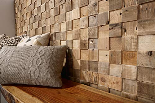 Timberwall - Reclaimed Collection Cube - DIY Wood Wall Panels - Solid Salvaged and Upcycled Wood - Nails and Staples Application - 8.2 Sq Ft