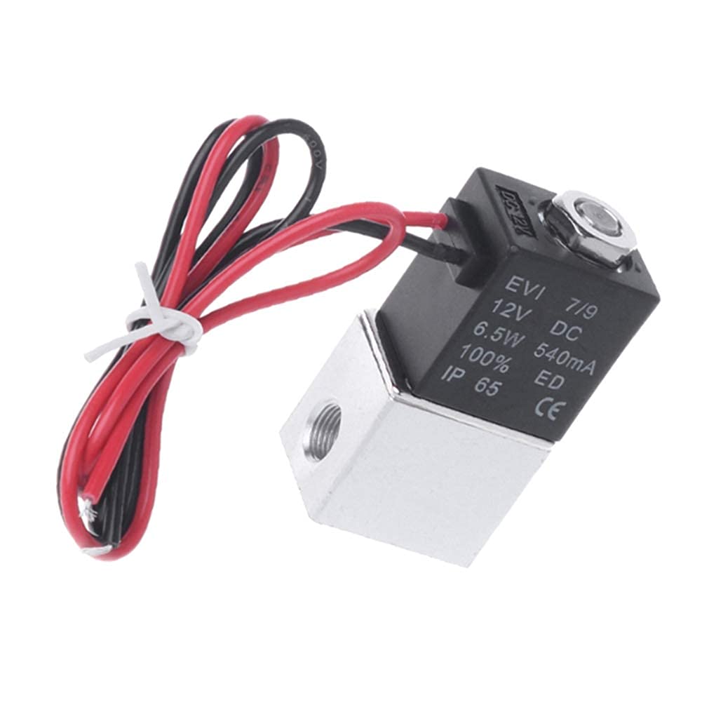 Mplus 1/4 Inch 2/2 Way 12V DC Direct Acting Solenoid Air Valve 1/4" 12V DC 2 Way Pneumatic Aluminum Electric Solenoid Valve Normally Closed Fast Response for Air Gas Water N/C-image-31