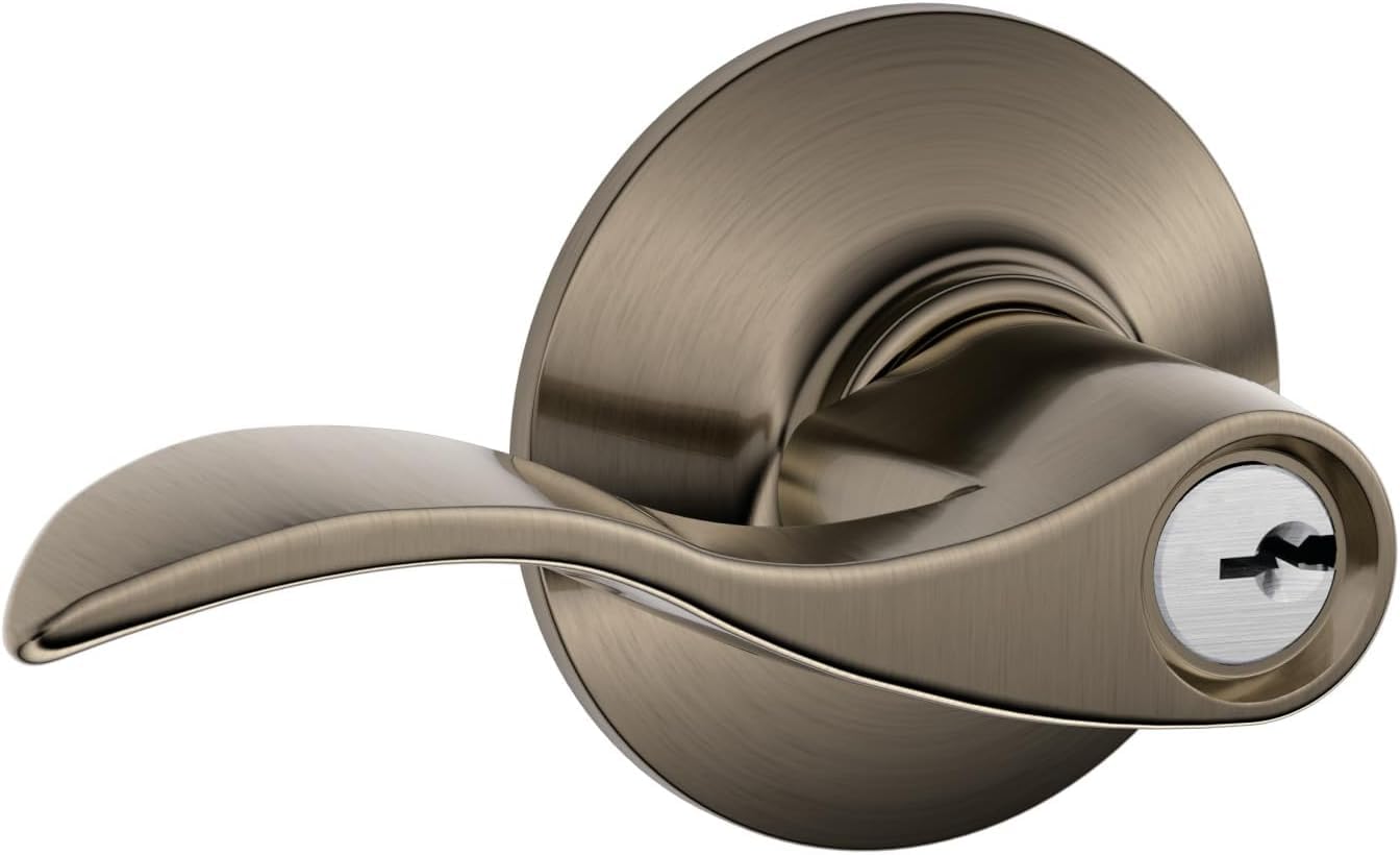 SCHLAGE F51A Acc 620 Accent Keyed Lever, Antique Pewter (Pack of 8)