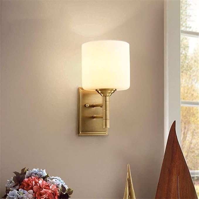 NZDY American Style Copper Wall Lamp Bed Warm Simple Bedroom Study Living Room Wall Lamp Single Head Wall Lamp Wall Lamp photo 2
