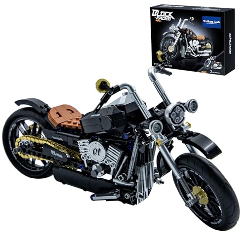 TAIKONLAB Construction Moto Vintage Kit, Modèle Collection de Motos Custom en Briques, Cadeau Unique pour Passionnés de Mécanique, Jeu Créatif Enfants &...