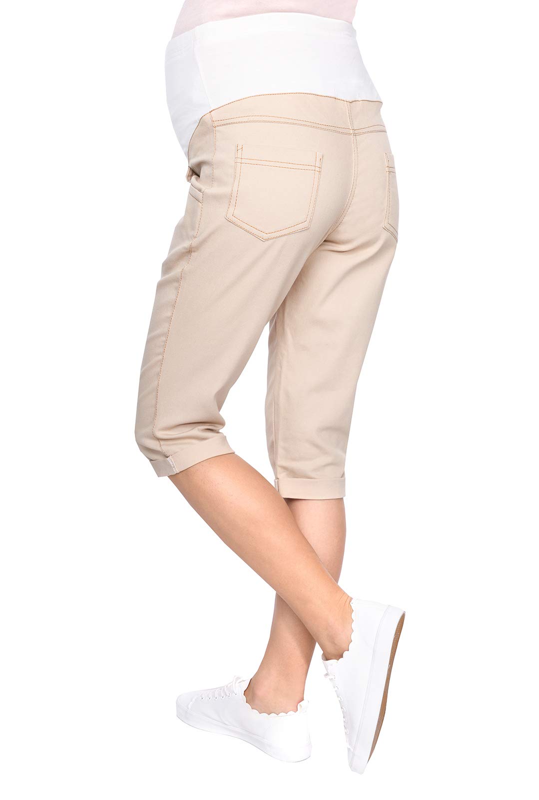 Mija - moda ciążowa/spodnie ciążowe Capri Denim 9046