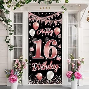 16. Geburtstag Banner,16.Geburtstag Dekoration, 16 Geburtstag Deko,16 Jahr Geburtstagdeko,Banner 16. Geburtstag Deko, 16…