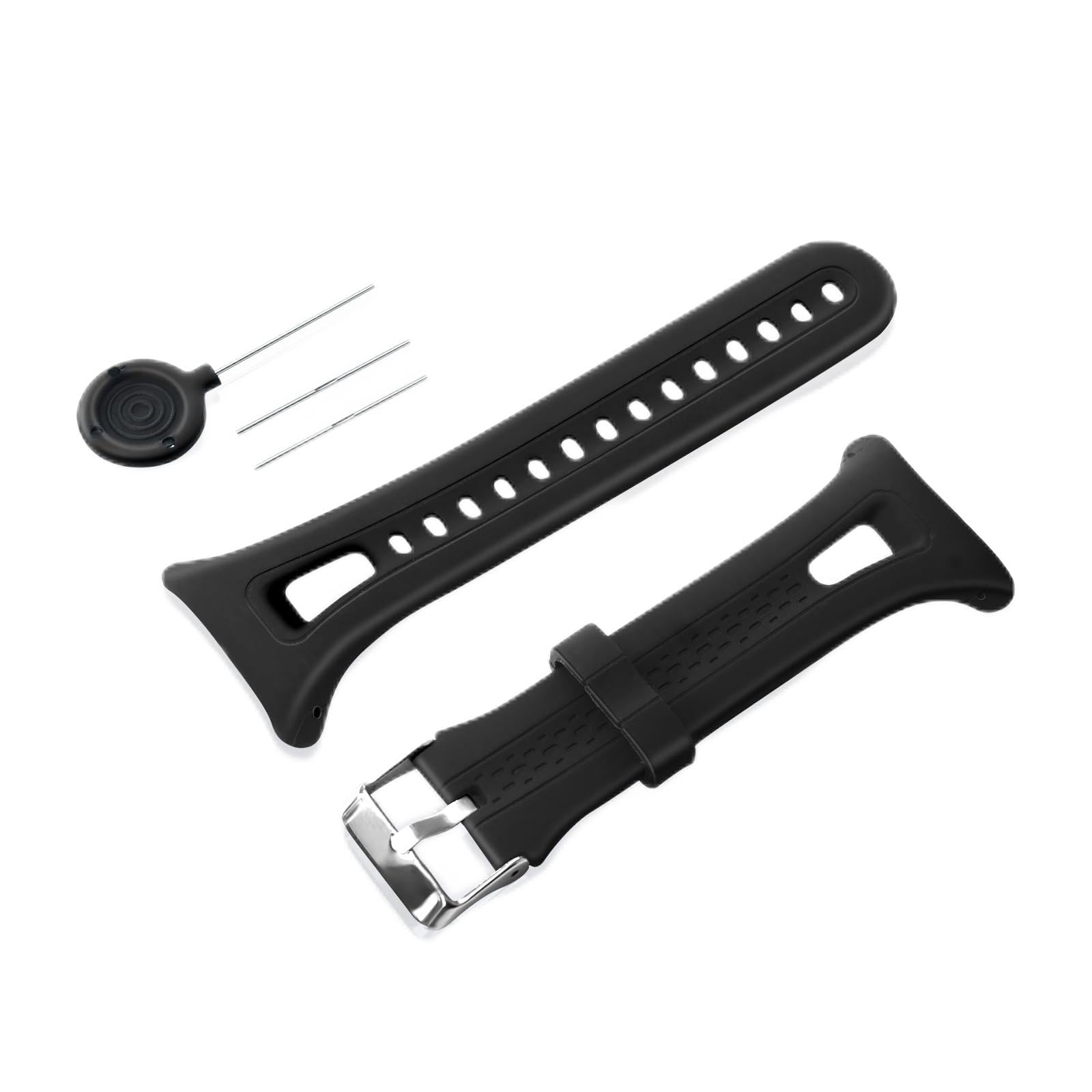 Silicone Wristband Strap Smartwatch Bracelet Band for Garmin Forerunner 10/Forerunner 15 GPS Running (black)