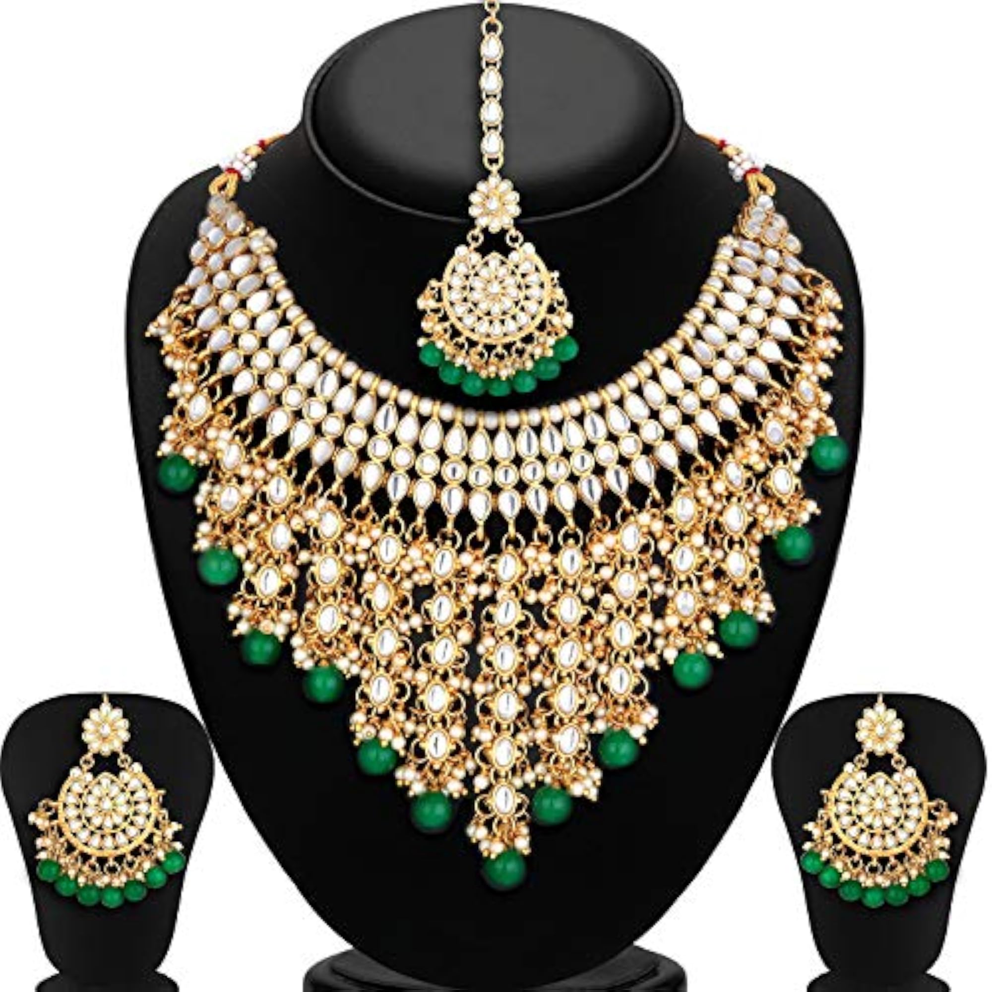 Luxurious Pearl Plated Kundan Choker Necklace Set
