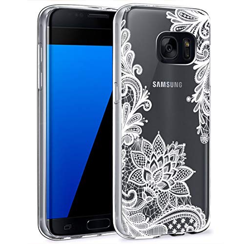 Sidande for Galaxy S7 Edge Case, for Samsung S7Edge Shockproof Clear Floral Soft Flexible TPU Slim Phone Protective Cover for Samsung Galaxy S7 Edge Mandala