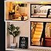 GuDoQi DIY Miniature Dollhouse Kit, Tiny House kit with Furniture and Music, Miniature House Kit 1:24 Scale, Great Crafts Gift for Birthday Christmas Day, Comfortable Life