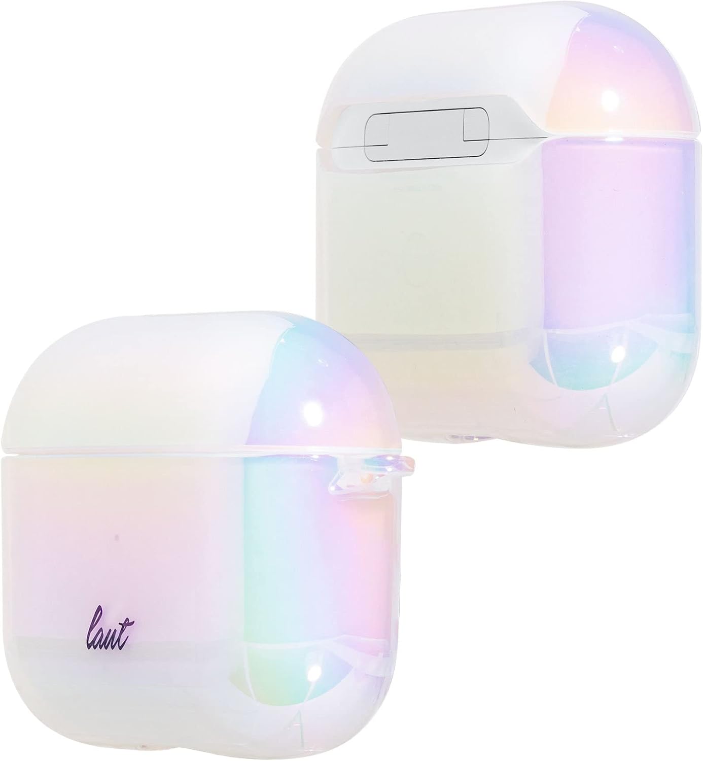 LAUT - Holo case Compatible with AirPods 3 | Iridescent Shine | Carabiner Included • Pearl