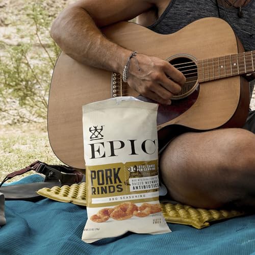 Image of EPIC BBQ Seasoning Pork Rinds, Gluten Free, Keto and Paleo Friendly, Protein Snacks, 2.5 oz