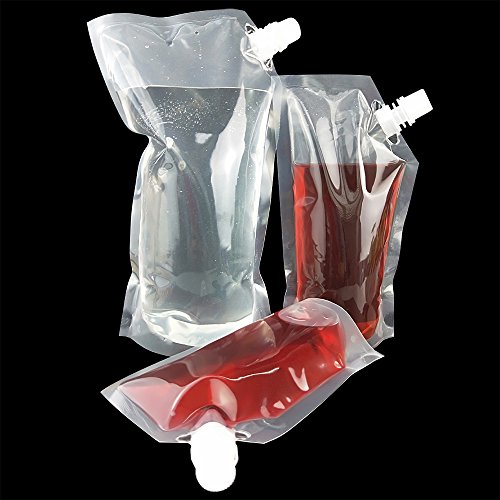 Wobe 9pcs Plastic Liquor Pouch Drinks Flasks, Concealable Drinking Flasks Cruise Bag Kit 230 ml 420 ml 1000 ml with Funnel Clear Foldable Undetectable Water Bottle for Spirits Booze Alcoho - Thumbnail 6