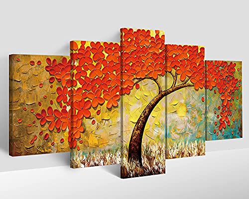 RAMEER Large Wall Art Yellow Red Teal Wall Decor...