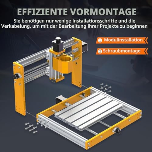 LUNYEE 500 W Ganzmetall CNC-Fräsmaschine, 3018 Pro Max CNC-Holzfräse, 3-Achsen-Metall fräsmaschine zum Schneiden von Holz, Acryl, MDF, PCB-Kunststoff, Arbeitsbereich: 300 x 180 x 80 mm