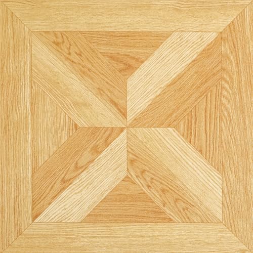 VEELIKE Rollo de vinilo de parquet de roble claro, para despegar y pegar, impermeable, aspecto de madera, rollo de suelo de linóleo, 30,5 x 305,7 cm, autoadhesivo, apto para inquilinos, para baño