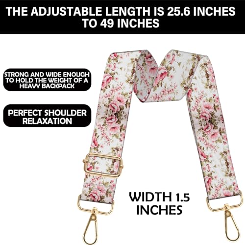 Image of Purse Strap Crossbody Shoulder Canvas Straps 1.5 inch Wide Replacement Adjustable Aesthetic Cute for Women Girls Bag
