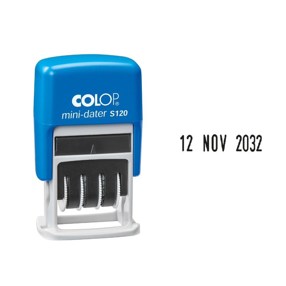 COLOP 104701 Date Stamp Mini Dater S120 Months in Letters FR