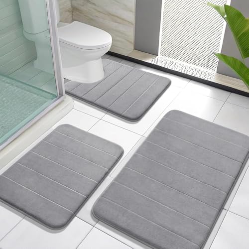 Yimobra 3-Piece Memory Foam Bath Mat Set